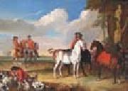 unknow artist Horses and Hunter Spain oil painting artist